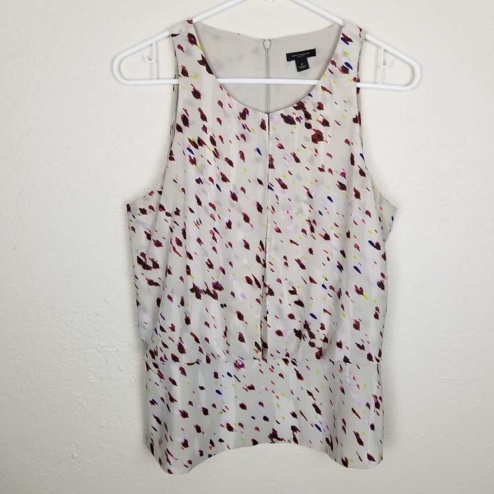 Ann Taylor Sleeveless Printed Career Blouse